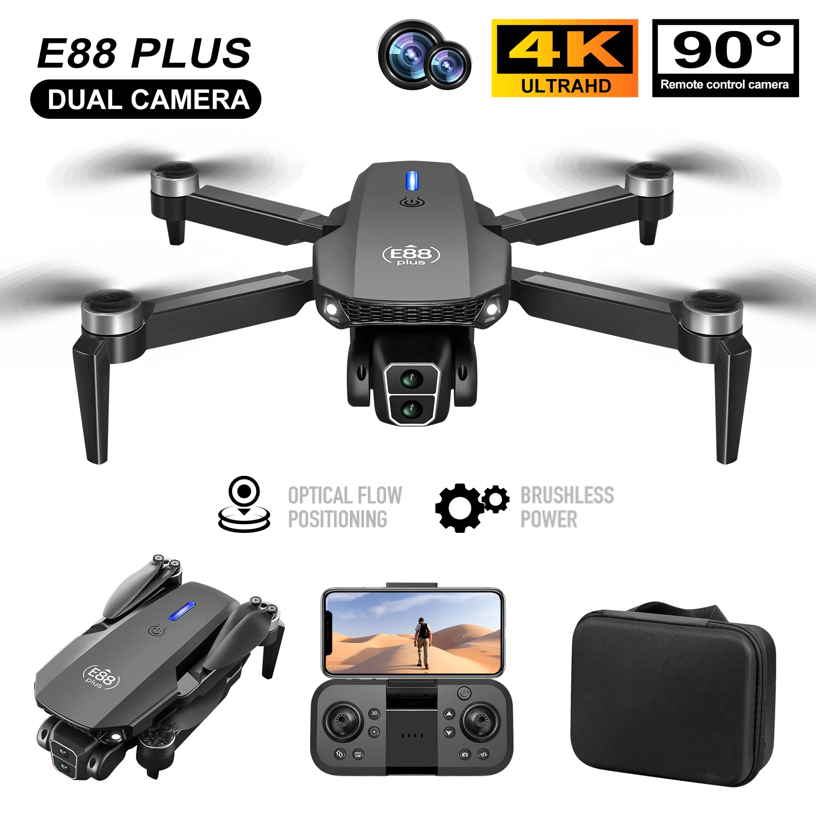 Nuevo Dron cuadricóptero E88 P - Drone Battery Case reseña y precio