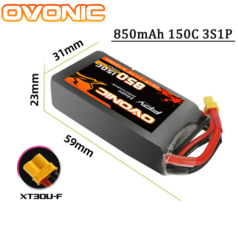 OVONIC 150C 850mAh Lipo baterí - Drone Battery Li-Ion reseña y precio