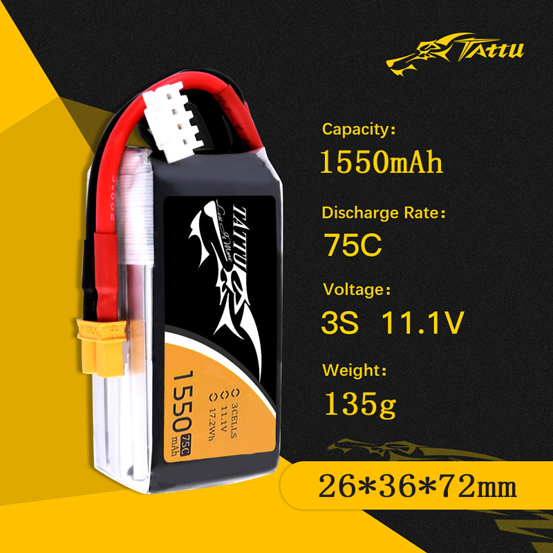 TATTU-batería LiPo 3S de 11,1  - Drone Battery Li-Ion reseña y precio